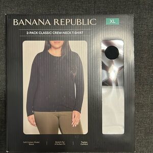 BRAND NEW BANANA REPUBLIC 2 PACK CLASSIC CREW NECK T SHIRT BLACK AND WHITE